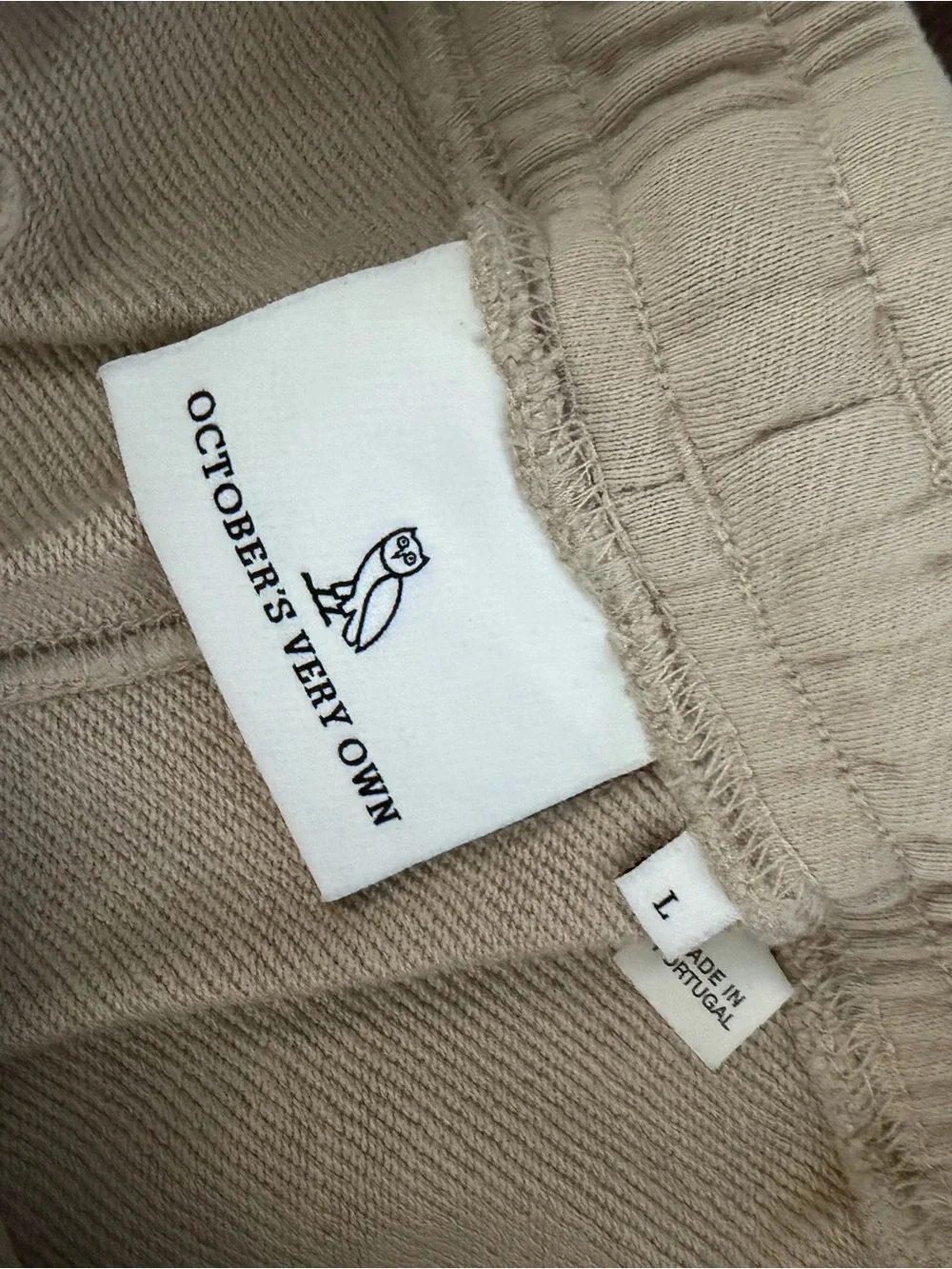 Men's OVO Cream Athletic Shorts with Embroidered Owl Logo